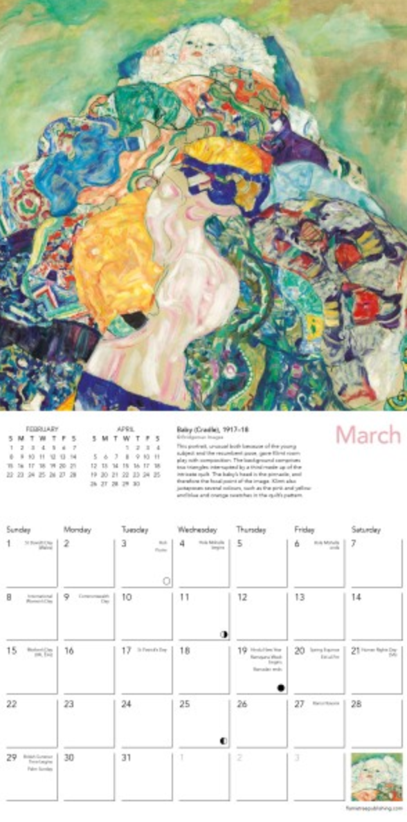 2026 Flame Tree Mini  Calendar - Gustav Klimt