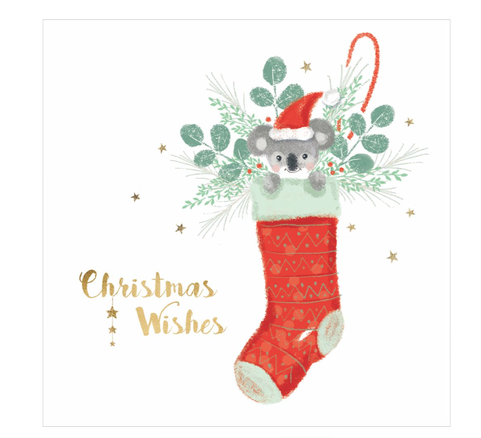 BCNA Christmas Card Pack - Koala Stocking 10