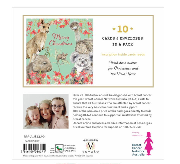BCNA Christmas Card Pack - Animal Greetings 9