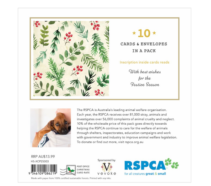 RSPCA Christmas Card Pack - Festive Pattern 3