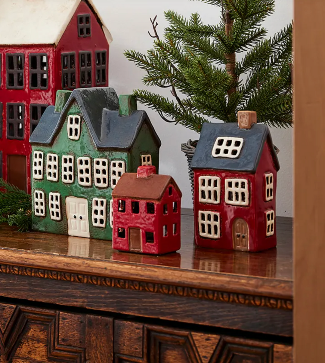 Alsace Tea Light House Navy Roof