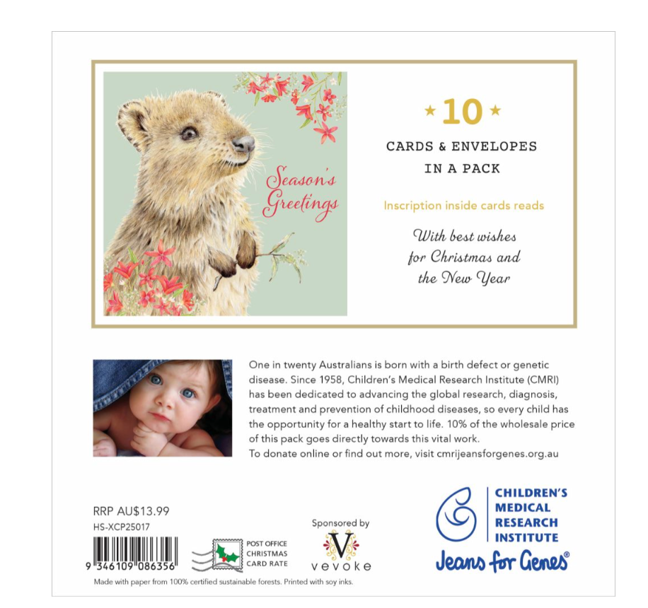 CMRI Christmas Card Pack - Quokka Greetings 17