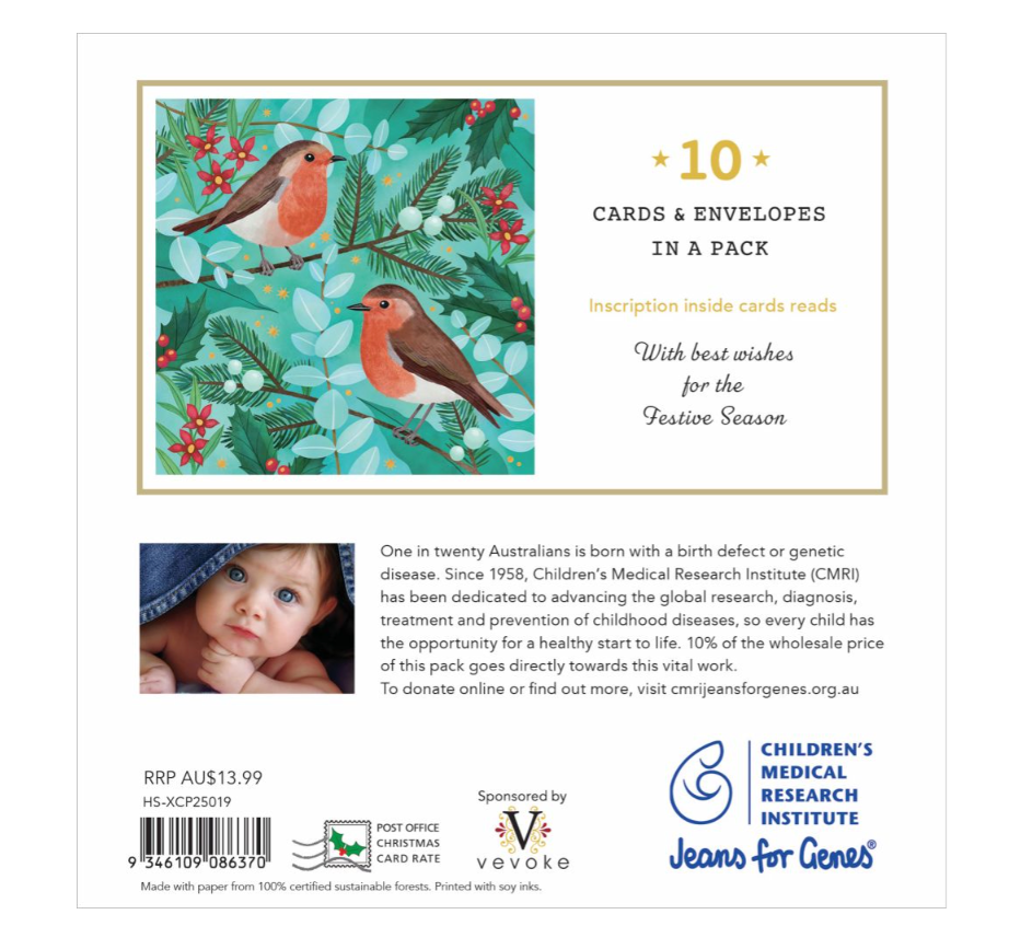 CMRI Christmas Card Pack - Robins 19