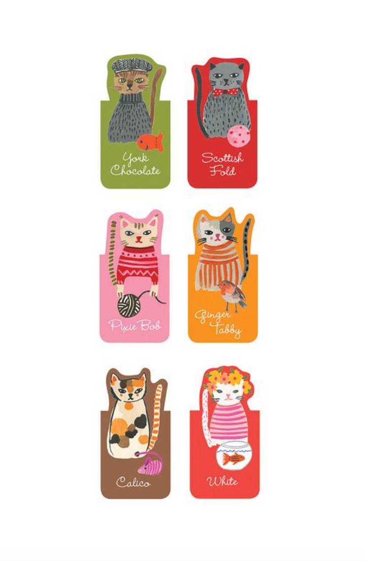 Magnetic Bookmarks - Cool Cats (Set of 6)