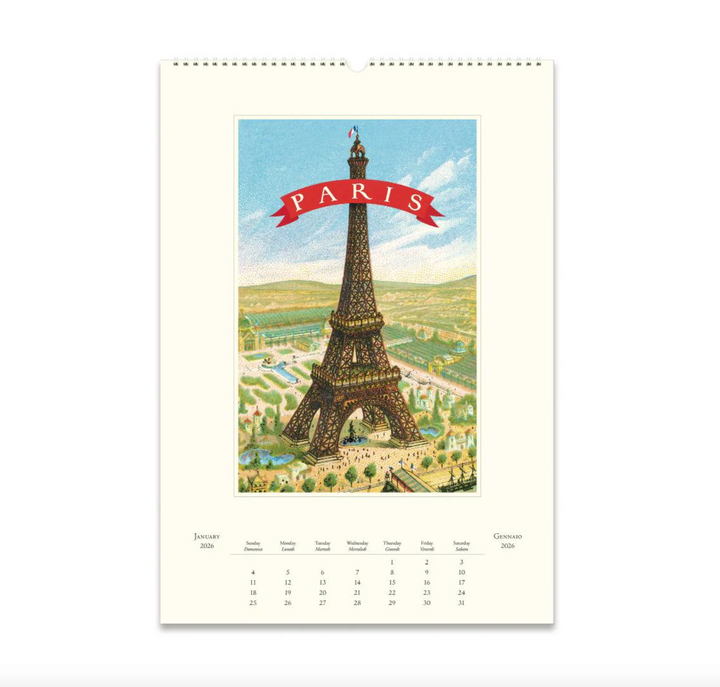 Cavallini 2026 Wall Calendar - Paris