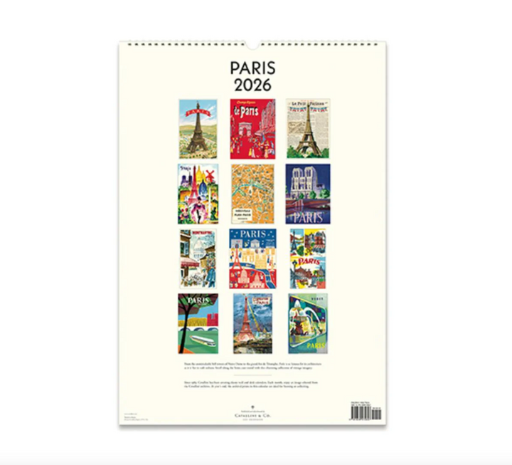 Cavallini 2026 Wall Calendar - Paris