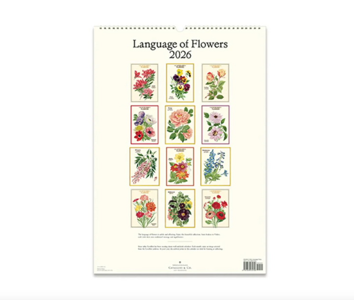 Cavallini 2026 Wall Calendar - Language of Flowers