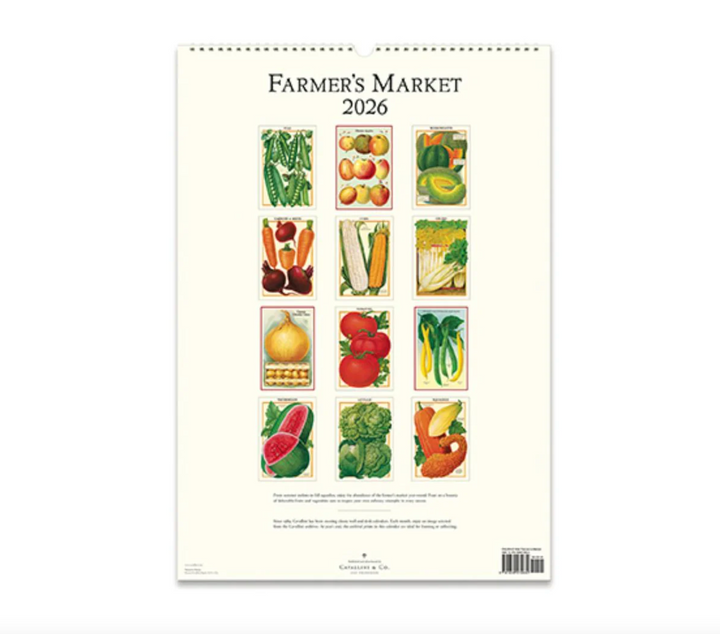 Cavallini 2026 Wall Calendar - Farmer's Market