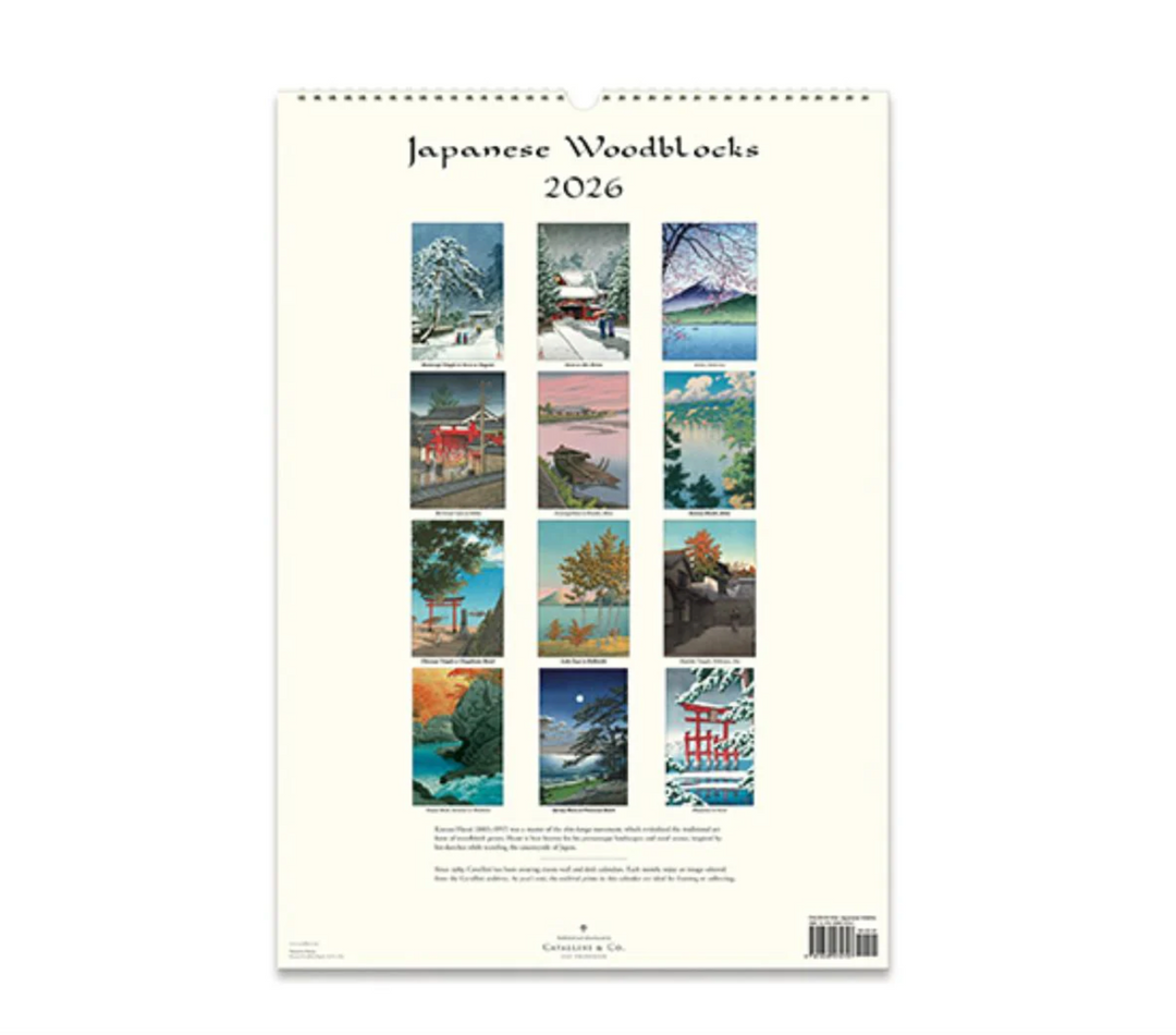 Cavallini 2026 Wall Calendar - Japanese Woodblocks