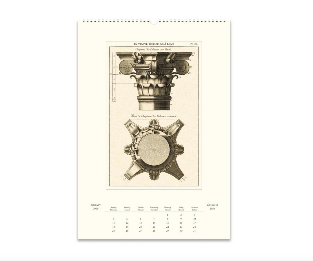 Cavallini 2026 Wall Calendar - Architecttura