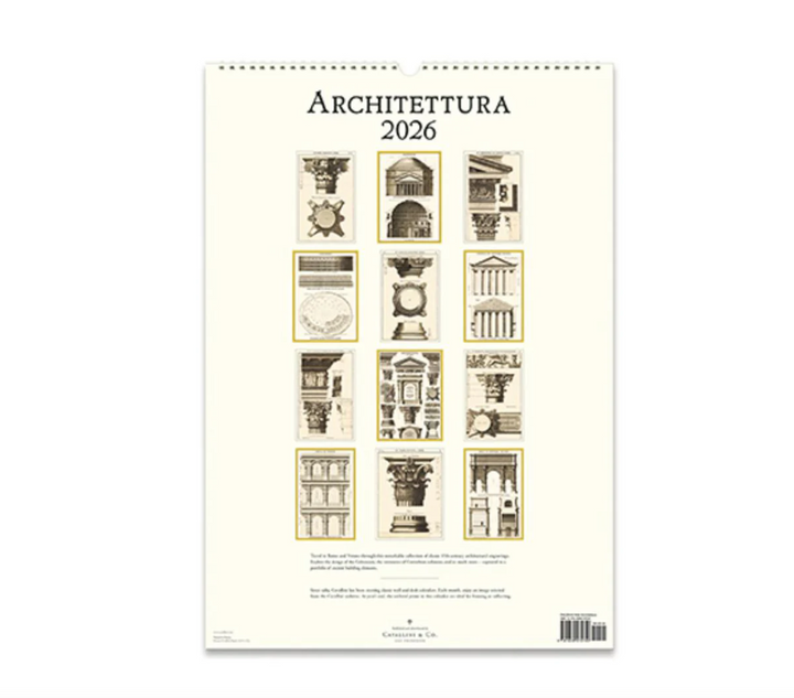 Cavallini 2026 Wall Calendar - Architecttura