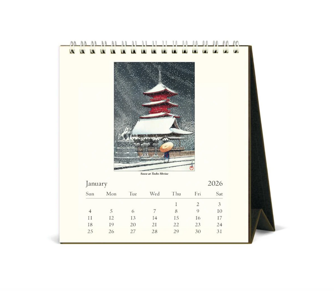 Cavallini 2026 Desk Calendar -Japanese Woodblock