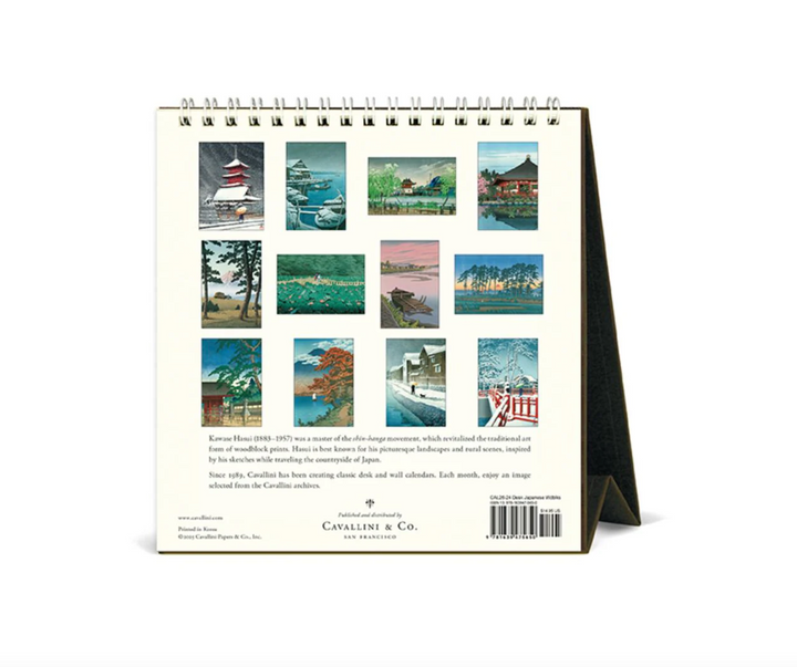 Cavallini 2026 Desk Calendar -Japanese Woodblock