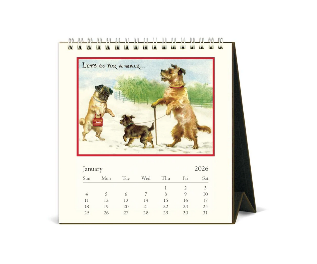 Cavallini 2026 Desk Calendar - Dogs