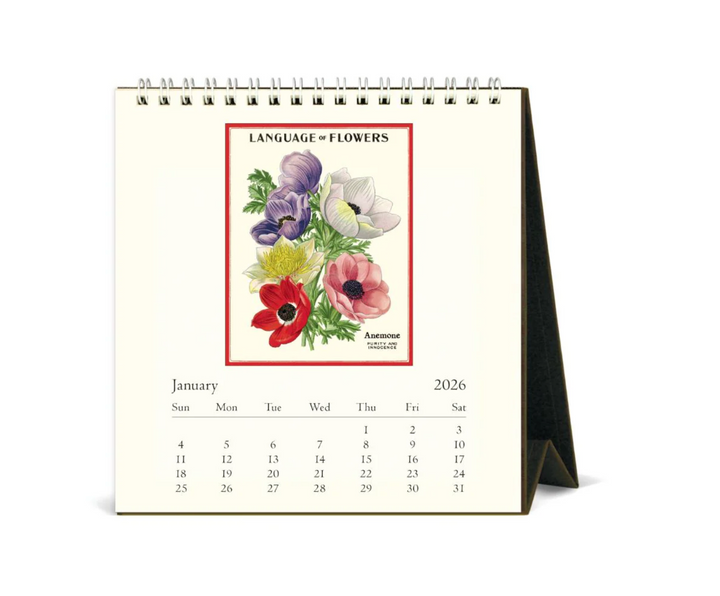 Cavallini 2026 Desk Calendar - Language of Flowers