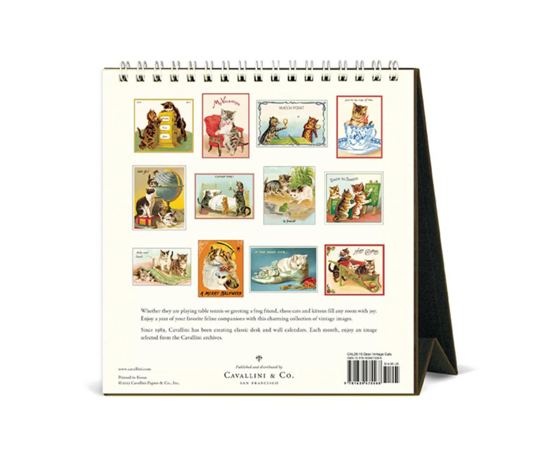 Cavallini 2026 Desk Calendar - Cats