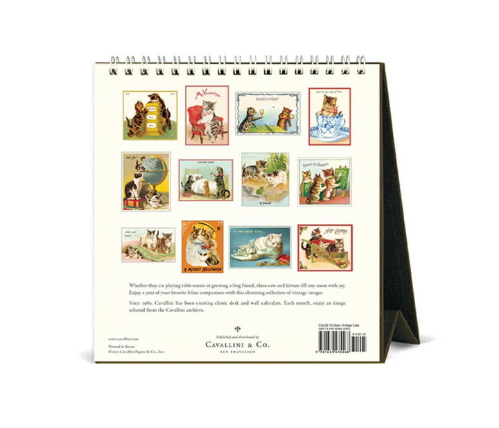 Cavallini 2026 Desk Calendar - Cats