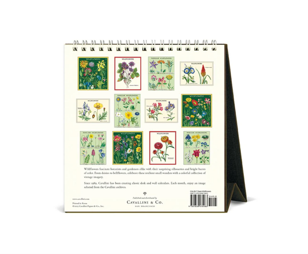 Cavallini 2026 Desk Calendar - Wildflowers