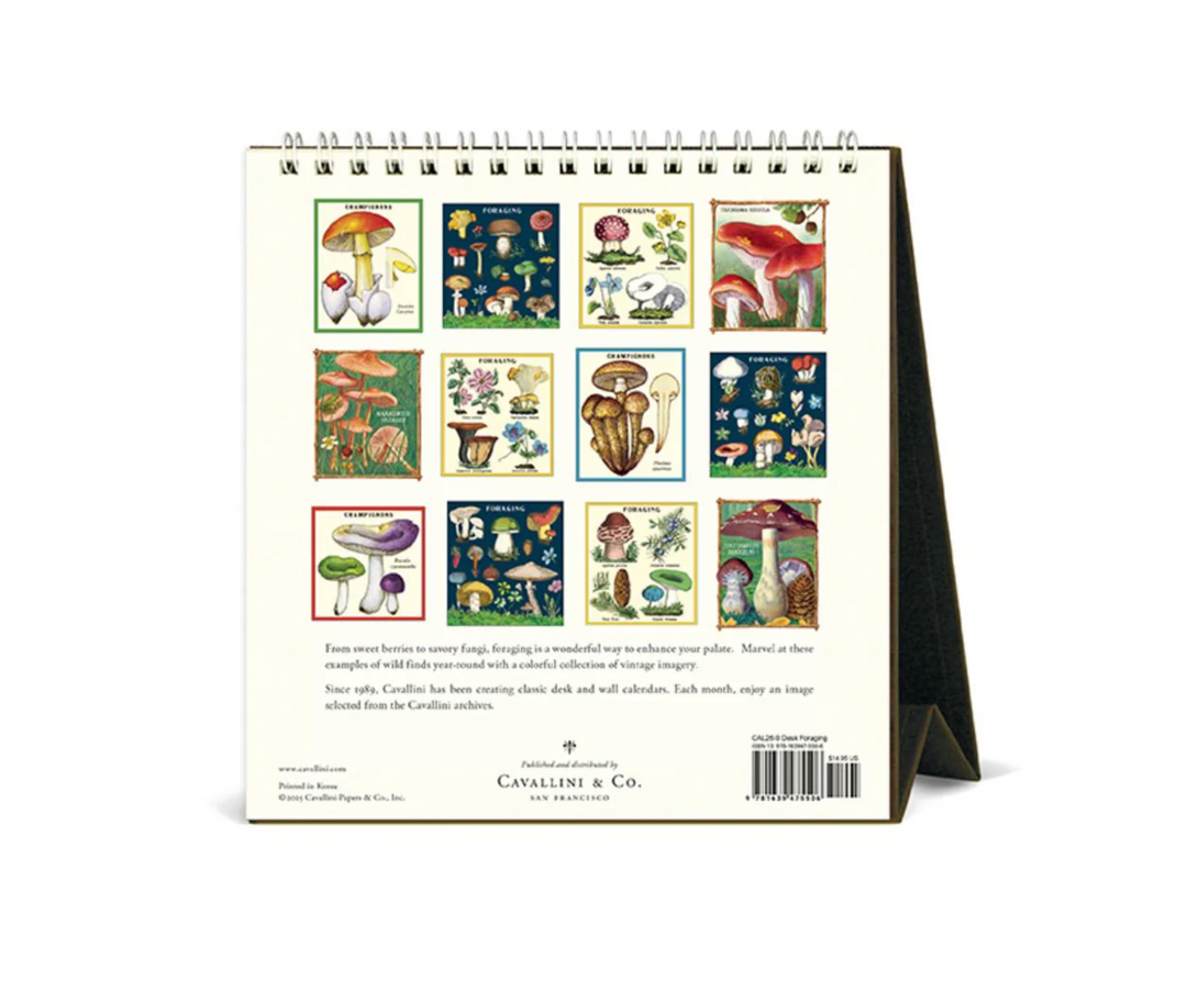 Cavallini 2026 Desk Calendar -Foraging