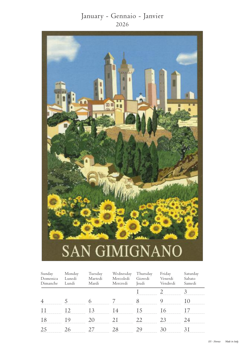 IFI 2026 Medium Calendar - Vacanze Italiane