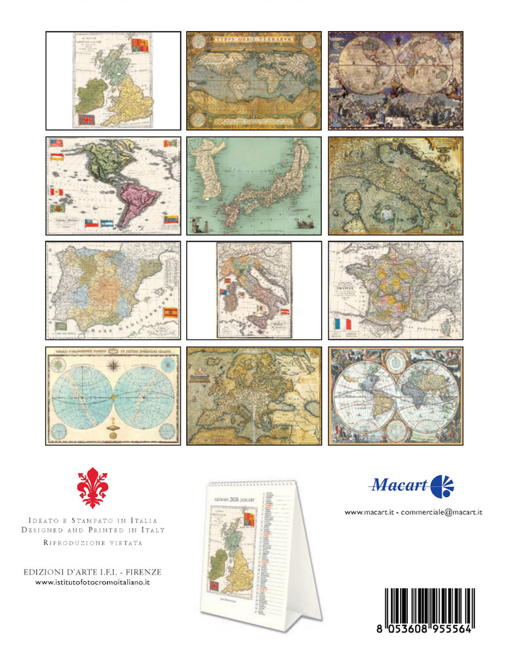 IFI 2026 Desk Calendar - Antiche Mappe