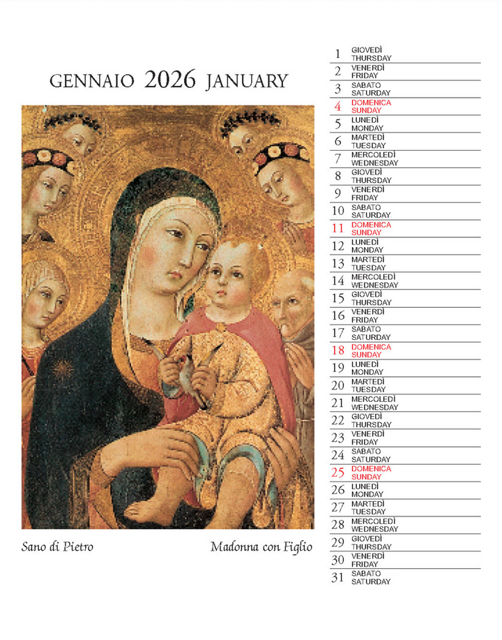IFI 2026 Desk Calendar - Madonna