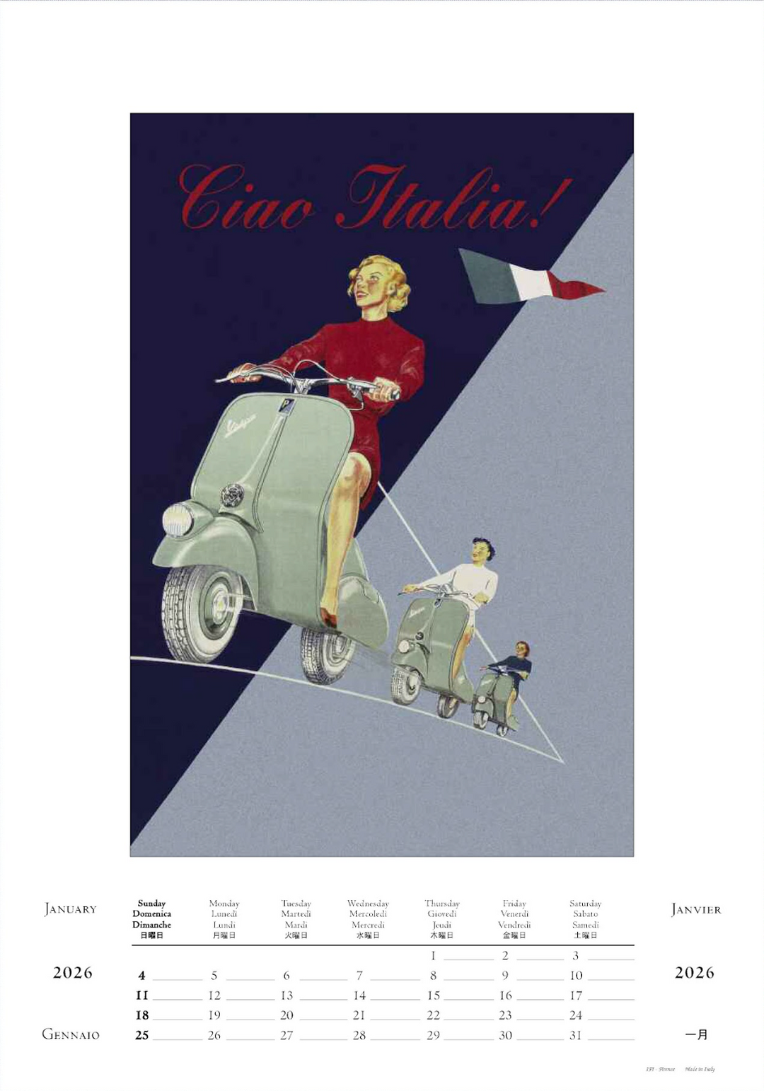 IFI 2026 Large Calendar - Vintage Cars