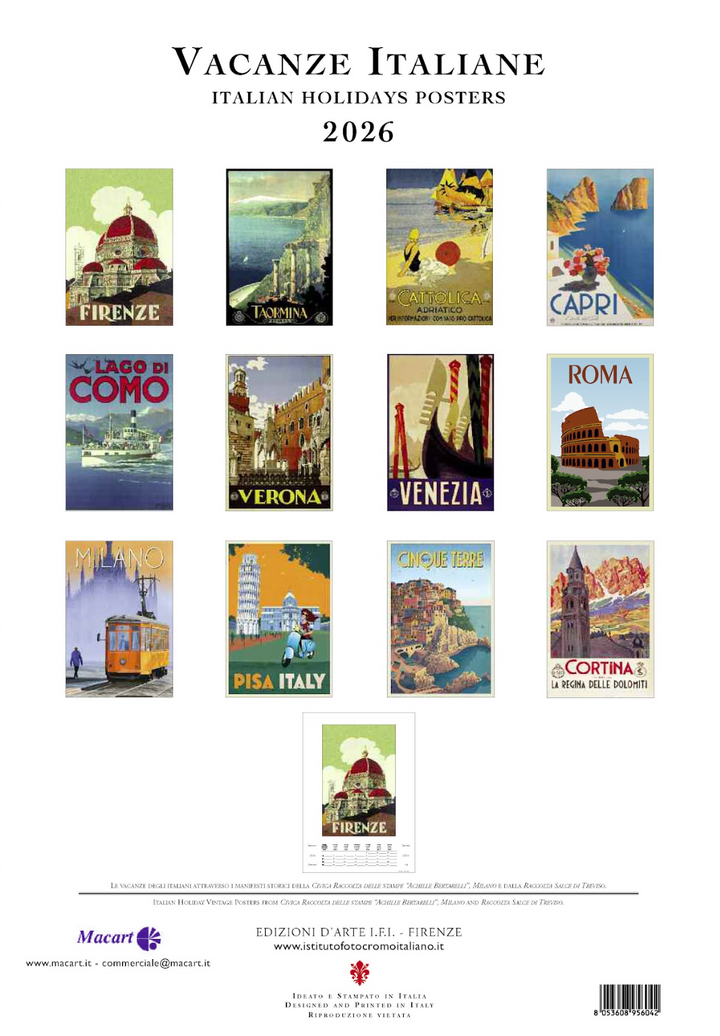 IFI 2026 Large Calendar - Vacanze Italiane