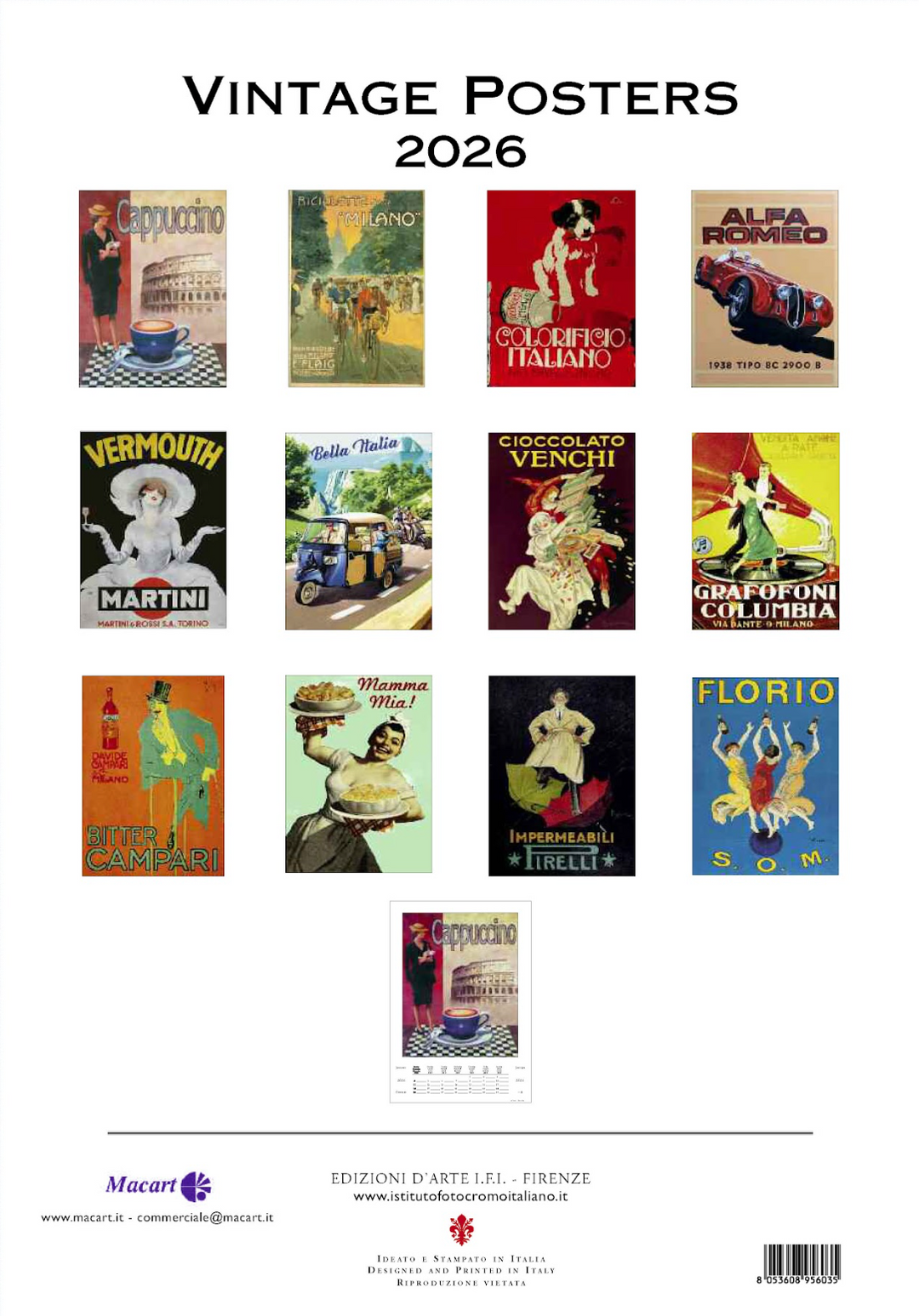 IFI 2026 Large Calendar - Vintage Posters
