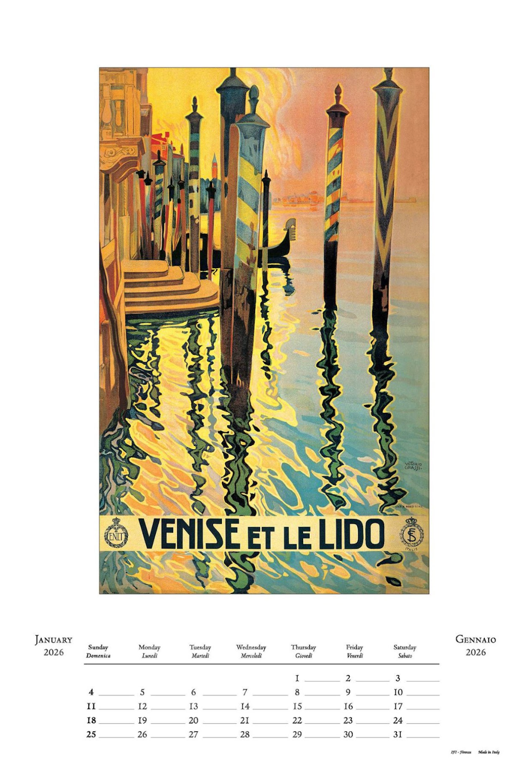 IFI 2026 Large Calendar - Venezia