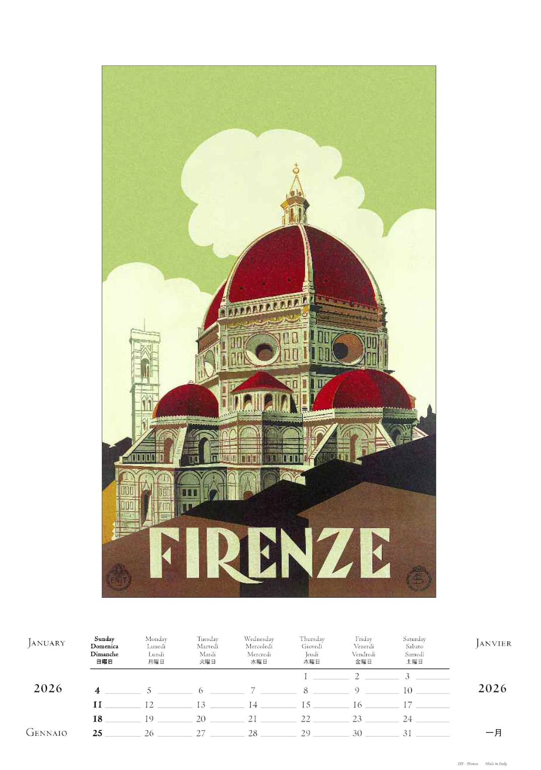 IFI 2026 Large Calendar - Italia
