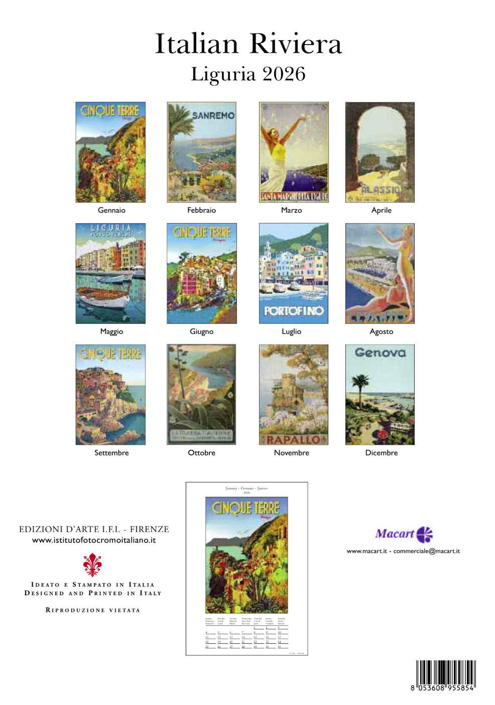 IFI 2026 Medium Calendar - Italian Riviera