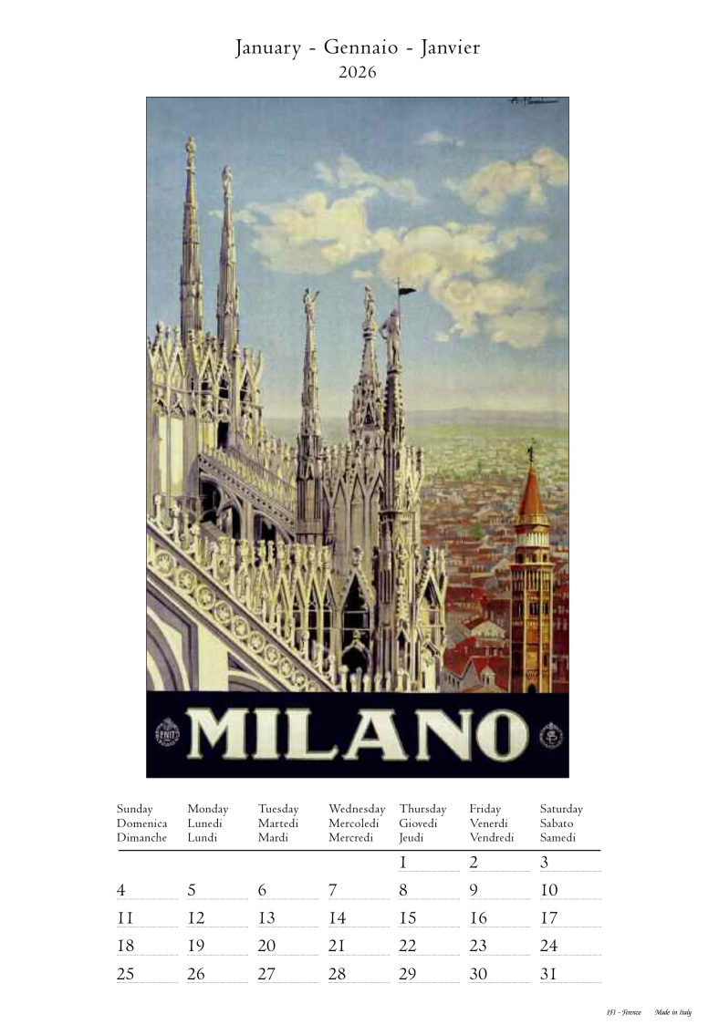 IFI 2026 Medium Calendar - Italia Firenze
