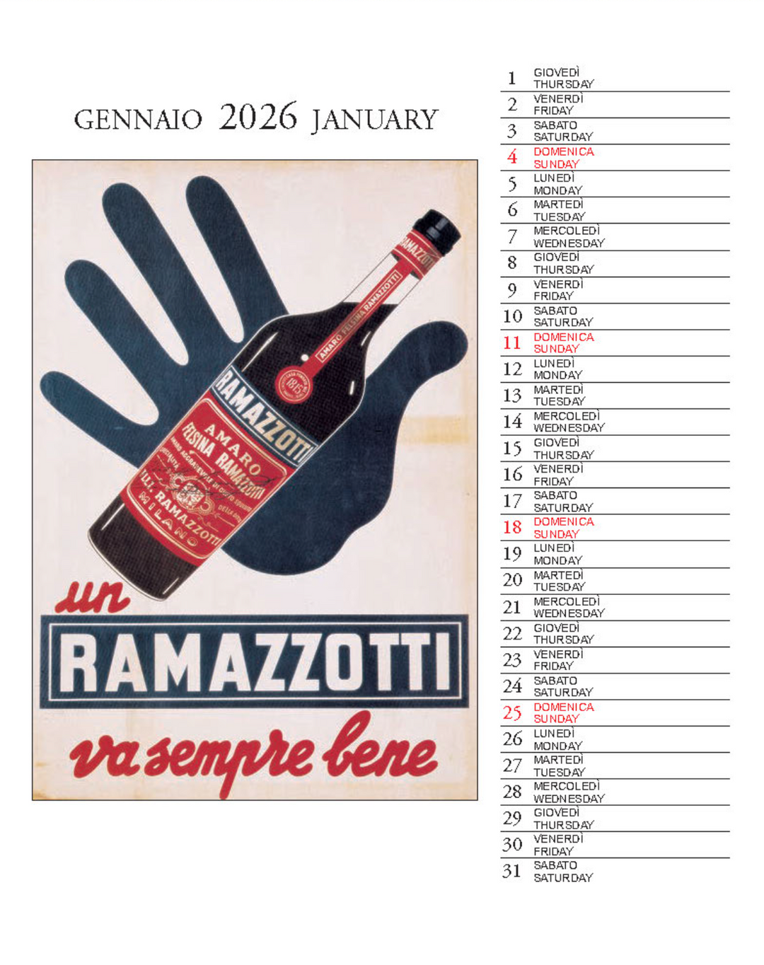IFI 2026 Desk Calendar - Drink
