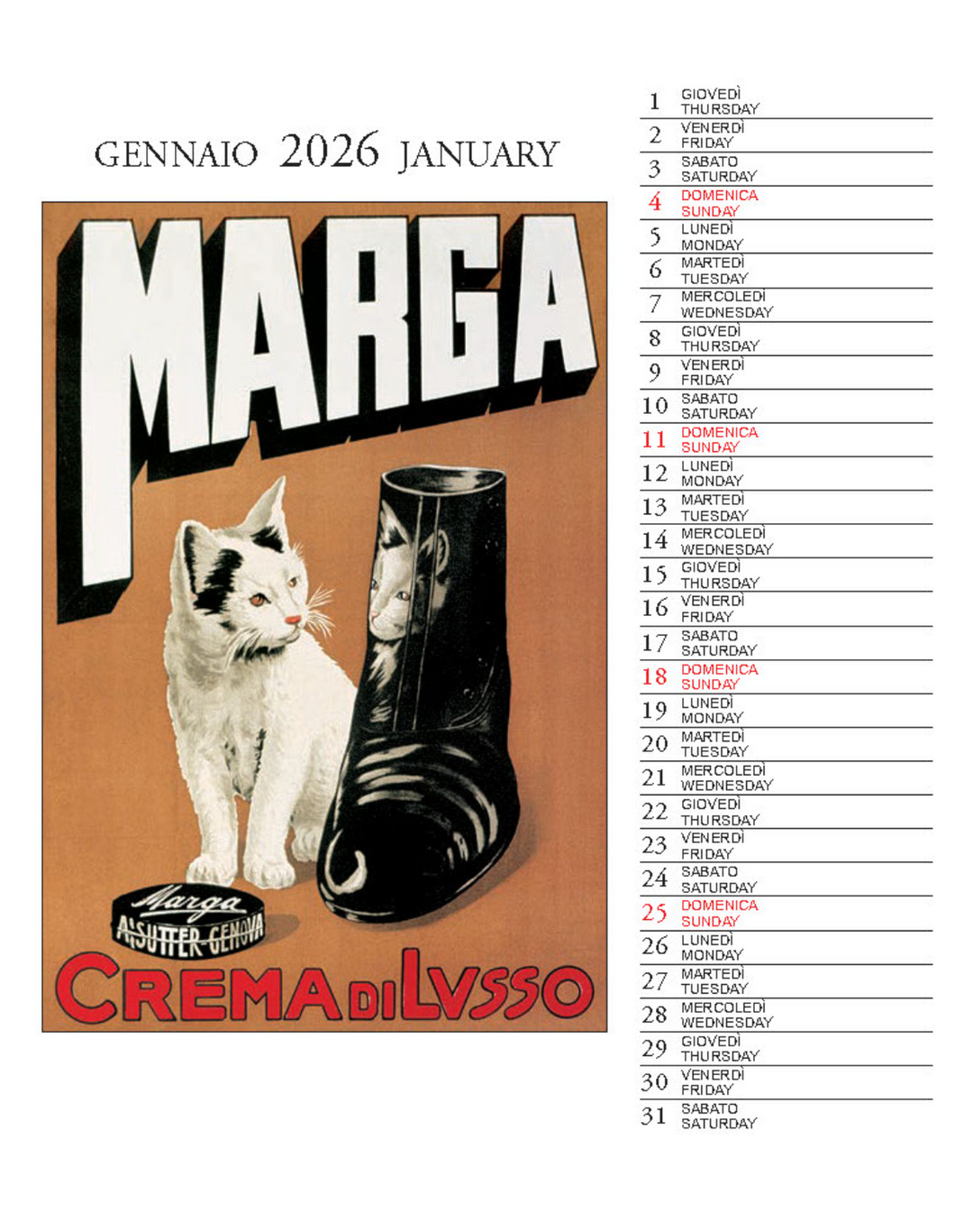 IFI 2026 Desk Calendar - Gatti