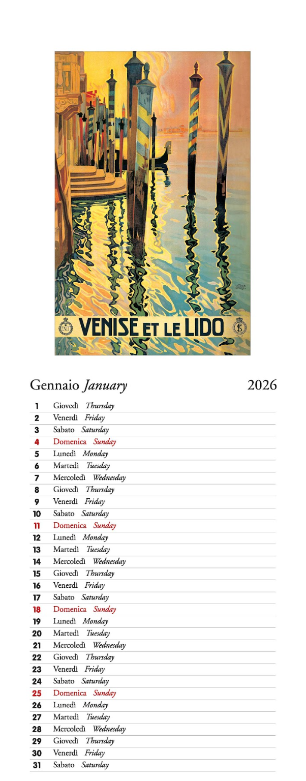 IFI 2026 Slim Calendar - Venezia
