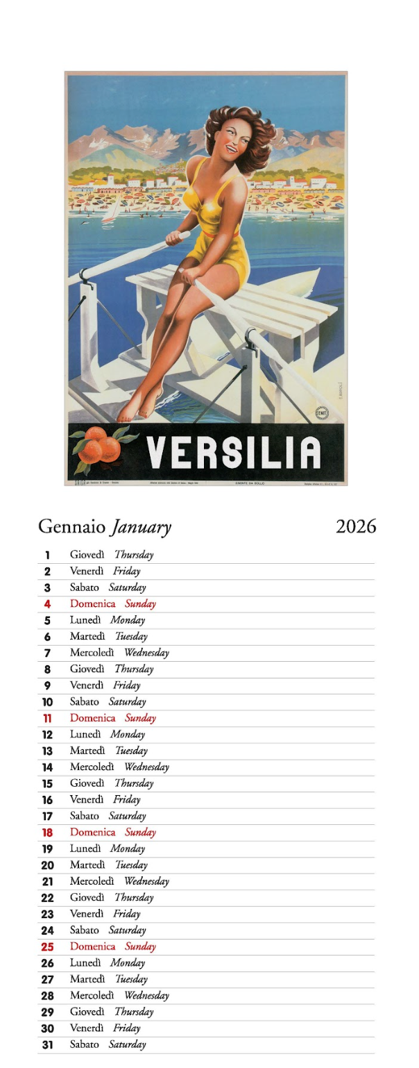 IFI 2026 Slim Calendar - Vacanze Italiane