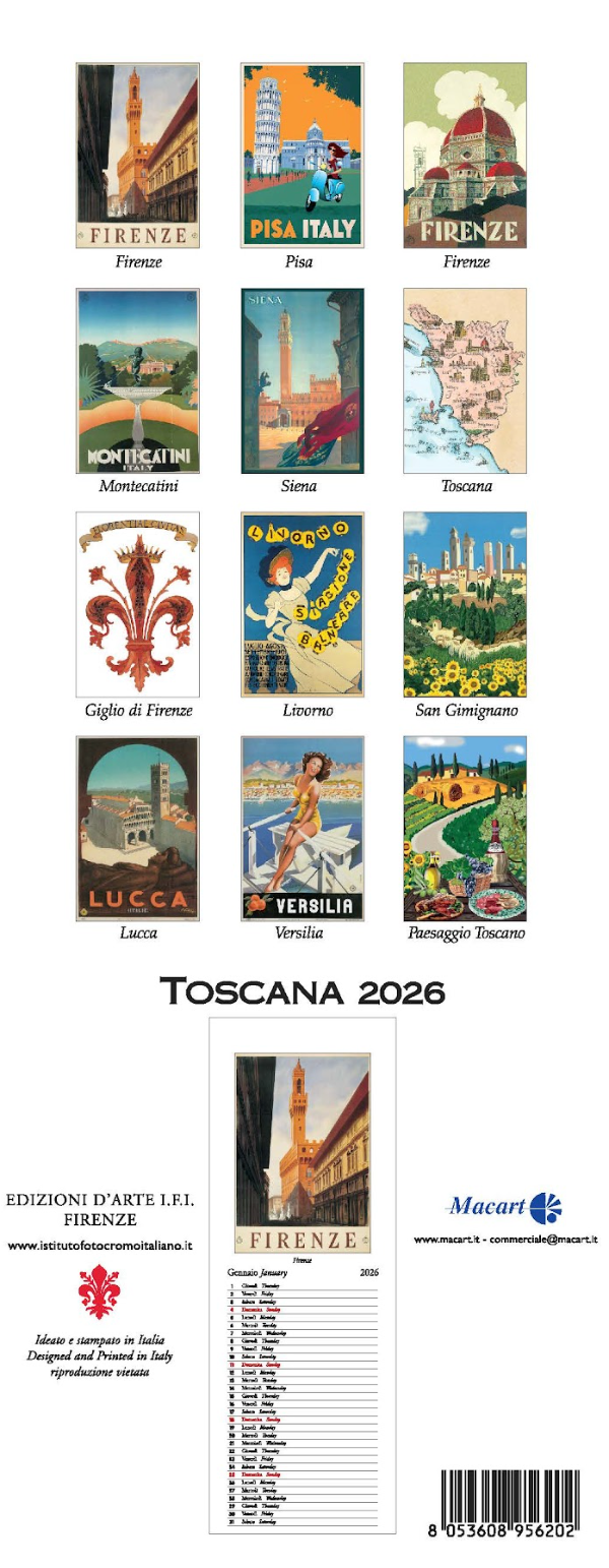 IFI 2026 Slim Calendar - Toscana