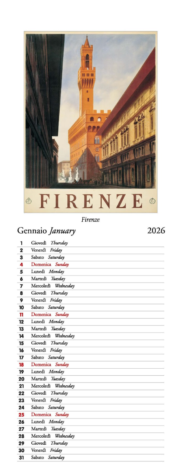IFI 2026 Slim Calendar - Toscana