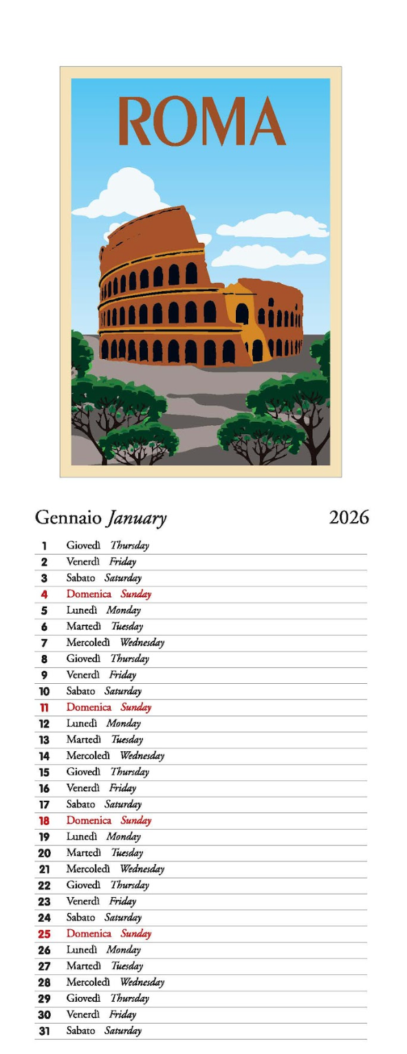 IFI 2026 Slim Calendar - Roma