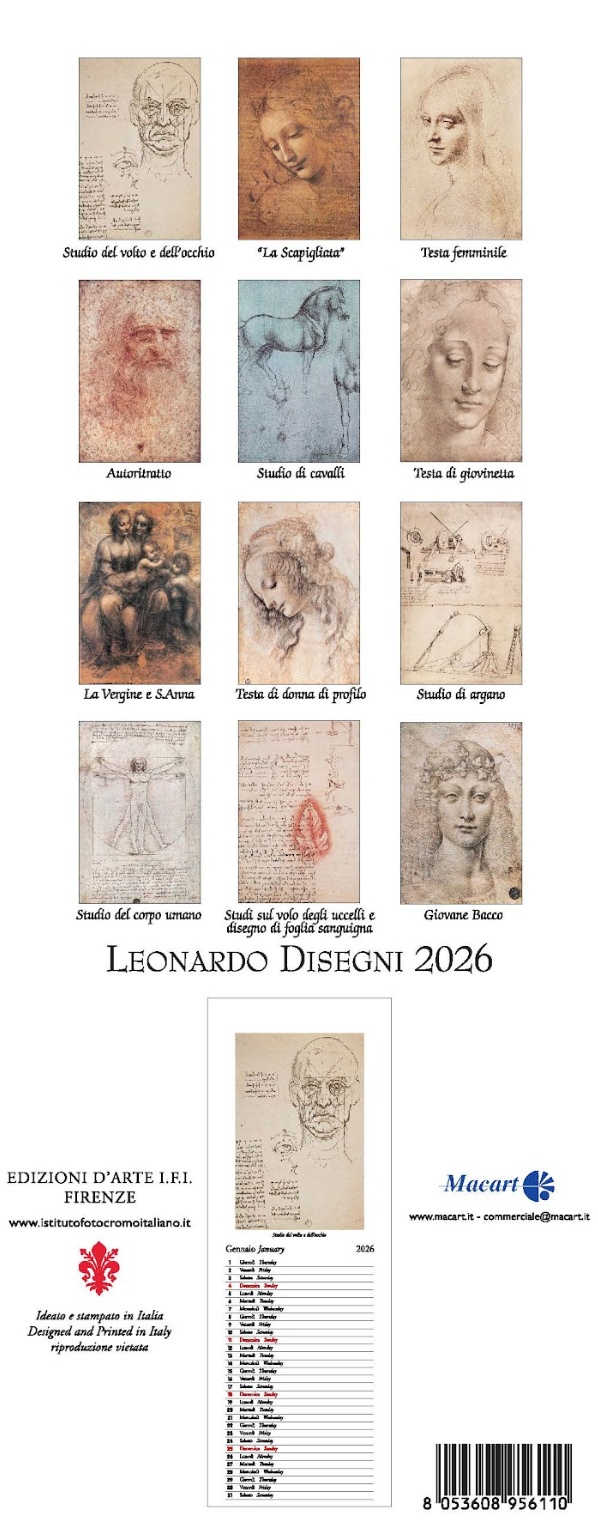 IFI 2026 Slim Calendar - Leonardo Disegni