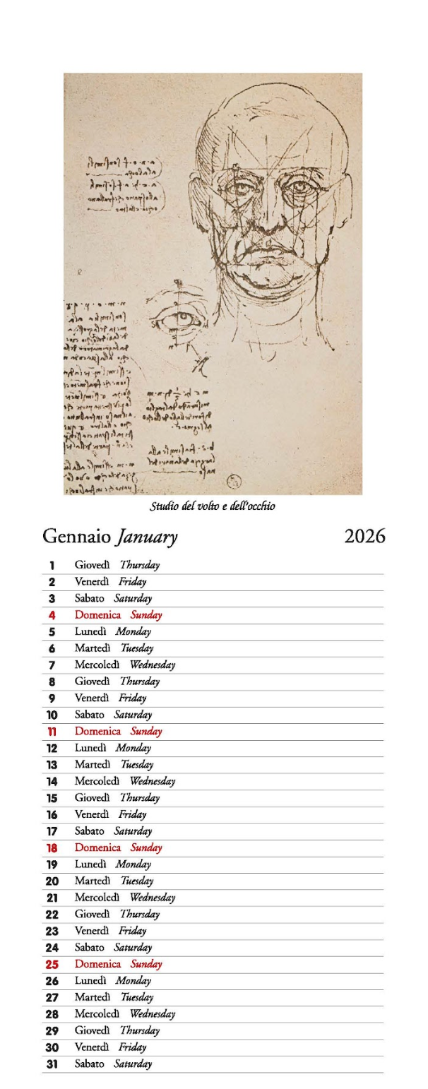 IFI 2026 Slim Calendar - Leonardo Disegni
