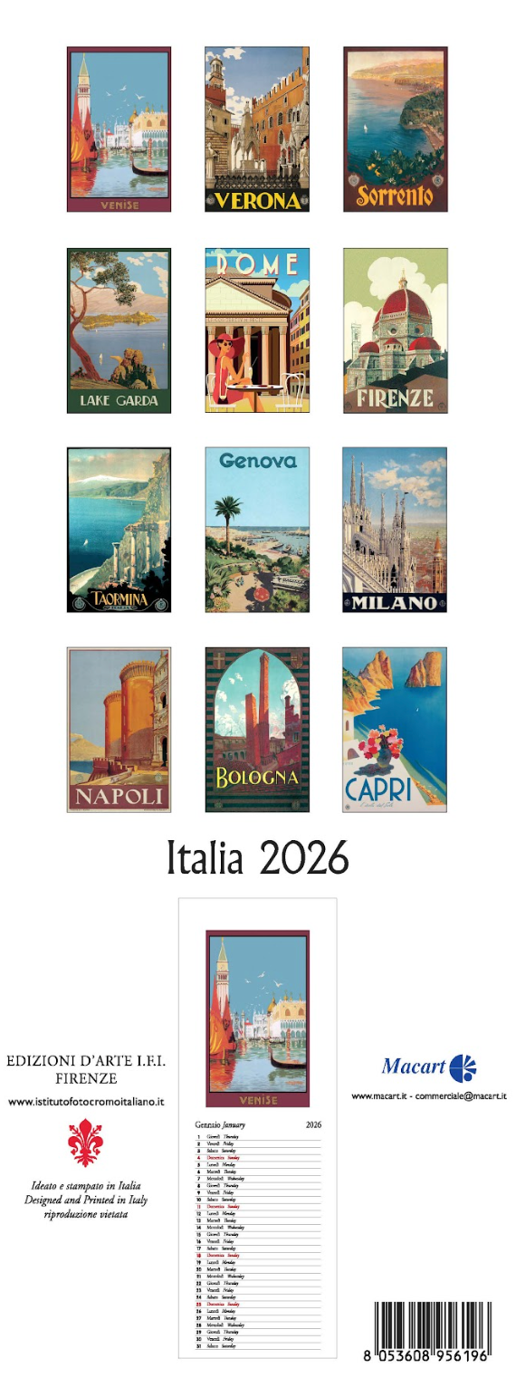 IFI 2026 Slim Calendar - Italia