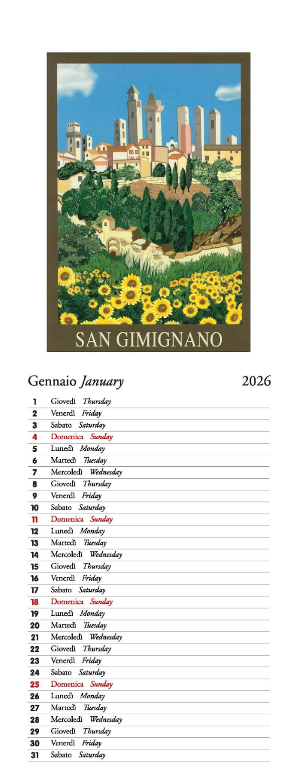 IFI 2026 Slim Calendar - Costa Italiana