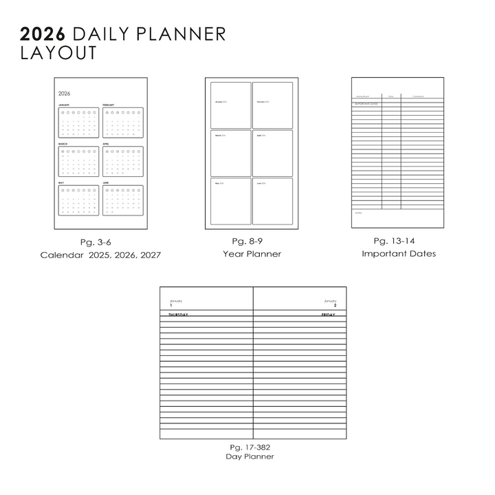 MyPaperclip 2026 Hard Cover Daily Planner - Tan