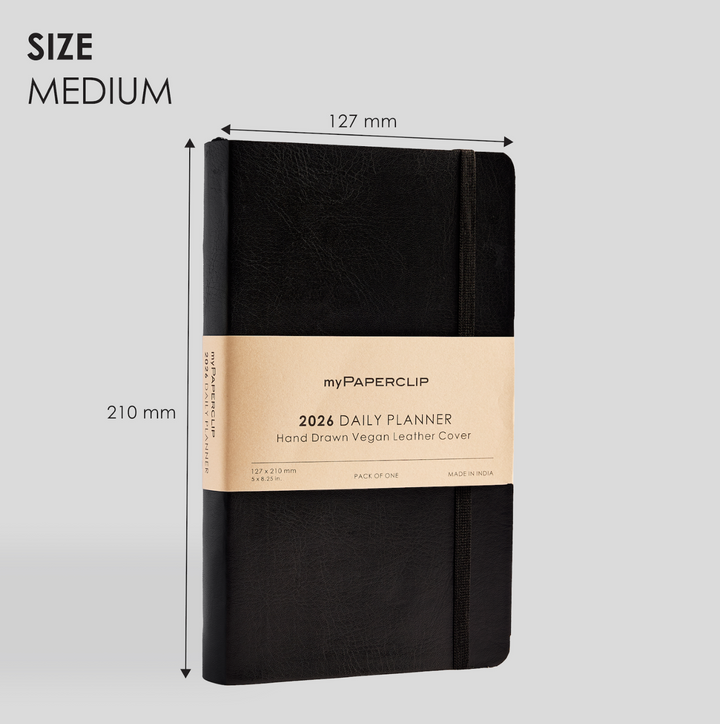 MyPaperclip 2026 Hard Cover Daily Planner - Black