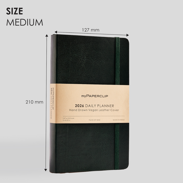 MyPaperclip 2026 Hard Cover Daily Planner - Green