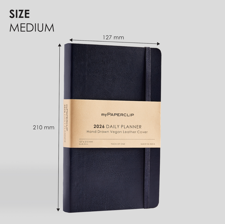 MyPaperclip 2026 Hard Cover Daily Planner - Navy Blue