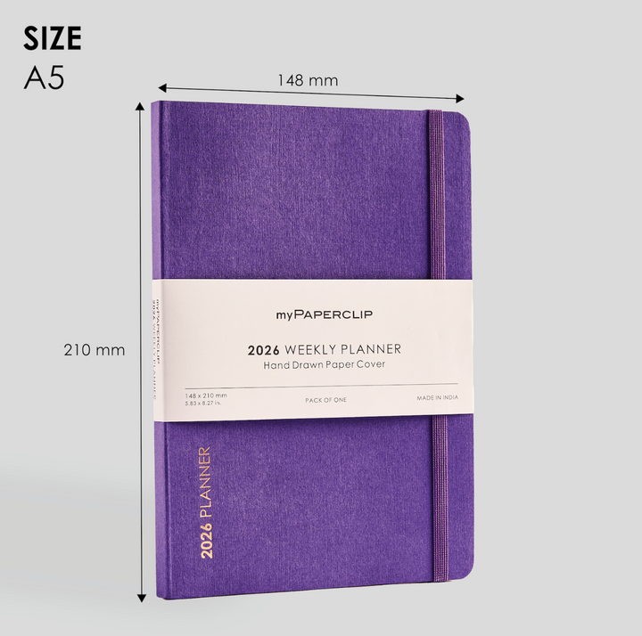 MyPaperclip 2026 Soft Cover A5 Slim Daily Planner - Amethyst