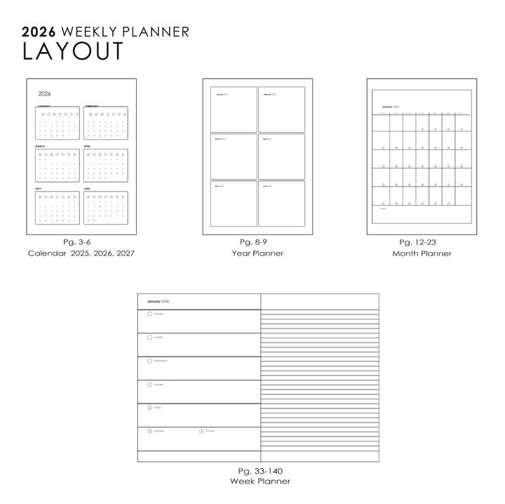 MyPaperclip 2026 Soft Cover A5 Slim Daily Planner - Amethyst